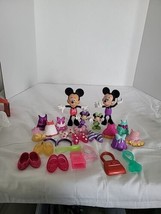 Disney Minnie Mouse&#39;s Bowtique Dress Up Dolls Snap N Style Figures Lot of 26 Pcs - £13.21 GBP
