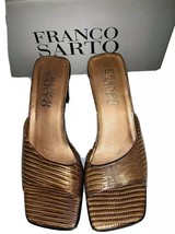 Franco Sarto Metallic Bronze Lizard Open Toe Sandal Size 8.5 - £47.85 GBP