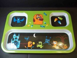Divided 3 part melamine tray serving platter Halloween theme candy corn ... - $7.95