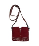 Nino Bossi Crossbody Bag Womens Red Genuine Leather Suede Flap Boho Stra... - $52.79 CAD