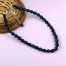 Natural Blue Star Tiger&#39;s Eye 8x8 mm Beads Adjustable Thread Necklace ATN-1 - £12.77 GBP
