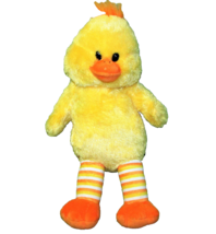 Build A Bear Chick Yellow Duck Light Up Cheeks Striped Legs 16" Stuffed Animal - $16.20