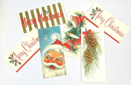 Vintage Hallmark Christmas Cards Santa Bells Merry Christmas Pinecone Lot Unused - £26.37 GBP