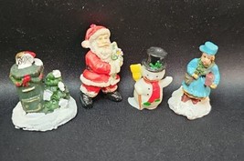 Vintage Lot of 4 Christmas Village Miniatures Santa Claus Snowman Mail Box - £15.00 GBP