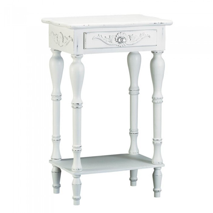 Carved White Side Table - $77.33