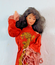 Vintage 1966 Mattel Asian Barbie Doll with Cher Mego Dragon Lady Doll Dress - £39.56 GBP