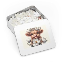 Jigsaw Puzzle in Tin, Highland Cow, Personalised/Non-Personalised, awd-452 (30,  - £28.22 GBP+