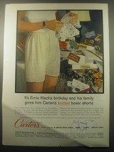 1959 Carter&#39;s Boxer Shorts Advertisement - It&#39;s Ernie Klack&#39;s birthday - £11.79 GBP
