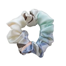 Mulberry Silk Scrunchies Pastel Floral Women Girls Ponytail Holder 100% Silk New - £8.61 GBP