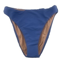 J Crew Ribbed Bikini Bottoms Blue High Rise Cheeky Swimwear Size XS BE80... - $11.13