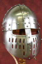 Grand Médiévale Crusader Casque Reenactment Fabriqué Par Lourd Acier - £84.95 GBP