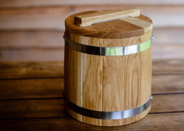 5L  / 1.32Gal Cask Wooden Barrel for Honey Apples Salting Flour Pickles ... - £98.01 GBP