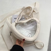 Fashion Women Transparent  Bag Love Heart Shaped PVC Clear Bag Lady Girls Undera - £49.81 GBP