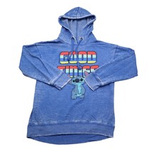 Disney Sweatshirt Womens XS Blue Long Sleeve Drawstring Graphic Print Ho... - $18.69