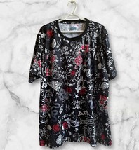 Fresh Prints of Bel-Air Black Red Graphic Shirt Tattoo Print  Size XL - $340.01 MXN