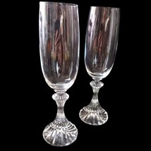 Mikasa THE RITZ Crystal Flutes Wine Glass Champagne Set Of 2 Christmas V... - $29.69