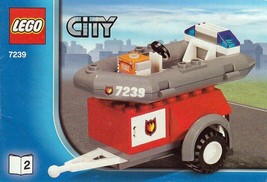 Instruction Book Only For LEGO CITY Trailer &amp; Inflatable Boat 7239 - £5.19 GBP