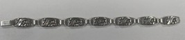 John L Denmark Sterling Silver Floral Station Bracelet 7.5&quot; - $155.88