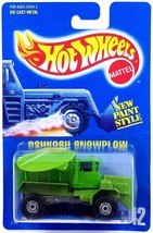Hot Wheels Oshkosh Snowplow 42 Blue Card 1990 - £22.71 GBP