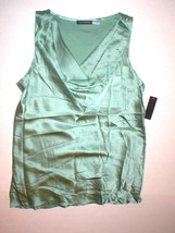 NWT New Designer Josie Natori Silk Camisole Green Tank L Womens Top Larg... - £97.73 GBP