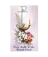 1985 Prayer Funeral Card John Beckman Italy Print Oil Lamp Flame Religio... - $19.99