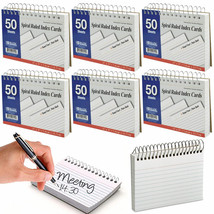 6Pc Ruled Index Cards White 3&quot; X 5&quot; 50 Sheets Paper Spiral Bound Office ... - $34.99