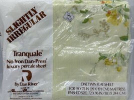 Tranqual By Dan River TWIN Flat Sheet Floral Slightly Irregular Luxury P... - $13.96