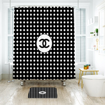 Cha_nel 10 Custom Shower Curtain Bath Mat Bathroom Waterproof Decorative... - £18.32 GBP+