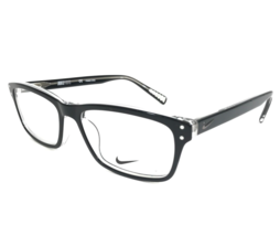 Nike Eyeglasses Frames 7242 001 Black Clear Rectangular Full Rim 53-16-140 - £52.60 GBP