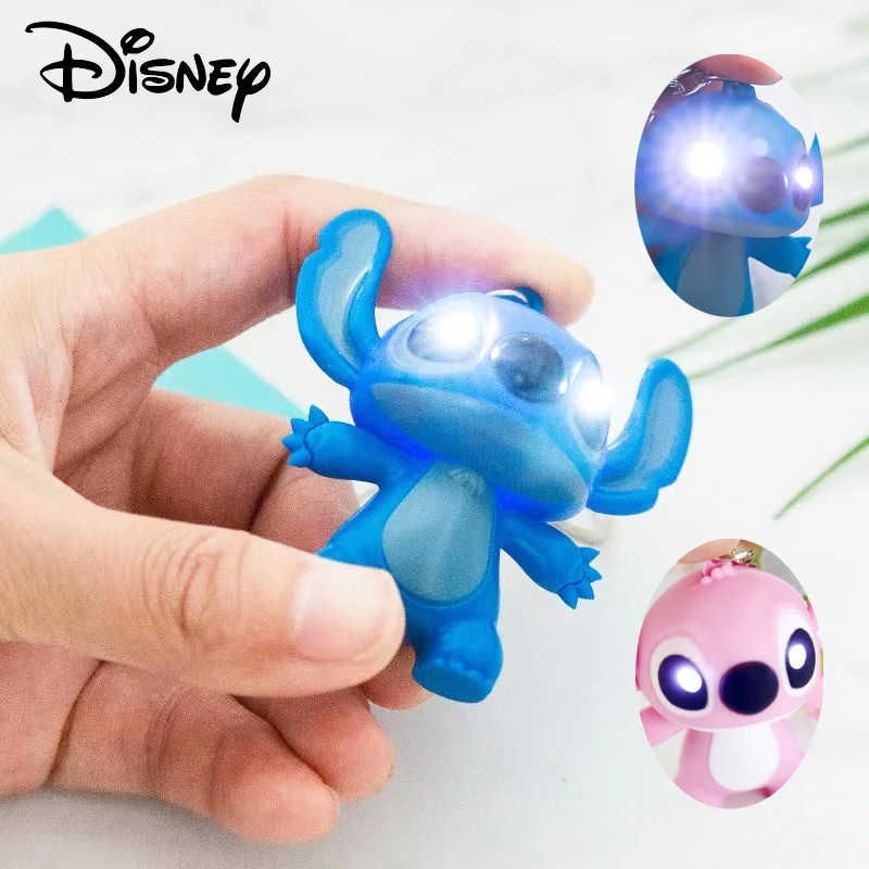 Disney Stitch LED Keychain Anime Cartoon Figures Glowing Night Light Stitch - £6.40 GBP+