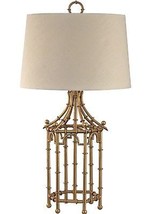 HORCHOW Bamboo Table Lamp French Asian Gold Chinoiserie Mid Century Regency 32" - £332.74 GBP