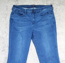 NYDJ Lift Tuck Technology Women&#39;s Size 12 Mid Rise Straight Blue Capri Jeans - £15.05 GBP