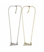 BITCH NECKLACE 1.5&quot; Charm Pendant Gold Silver Tone Chain HIP HOP Trendy ... - $6.94 CAD
