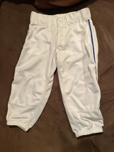 Garb Athletics Women&#39;s Medium Softball Pants White Royal Blue Stripe WM - £9.38 GBP