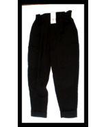 Zara Ladies Black Pants Gathered Waist Leg Side Pockets Cuffed NWT - $241.39 MXN