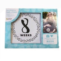 Pearhead Pregnancy Belly Stickers 15 Gold Foil Milestone Stickers Baby B... - $7.87