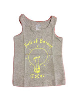 New GAP Kids Girl T-shirt Tank T-shirt Graphic Bright Bulb Grey 100% Cotton 2 2T - £11.07 GBP