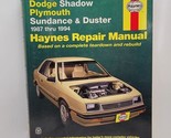 Haynes #30055 Repair Manual Dodge Shadow Plymouth Sundance &amp; Duster 1987... - £6.14 GBP