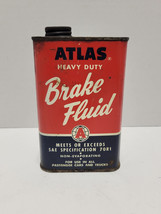 VINTAGE ATLAS HEAVY DUTY BRAKE FLUID NEWARK NEW JERSEY TIN CAN AUTOMOTIVE - £26.78 GBP