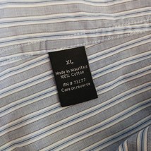 APT 9 Button Up Shirt Men’s Slim Fit Long Sleeve Blue & White Stripes Size XL image 5