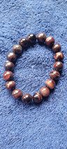 New Bracelet Brownish Beads Stretchy Beach Dressy Collectible Decorative Nice - £11.93 GBP