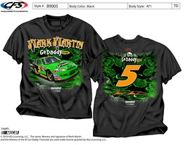 Mark Martin #5 GoDaddy.com Chevy on a new  large (lL) black tee shirt w/sho - $22.00