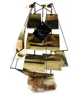 Mario Jason Brass Sailboat Sculpture Onyx Base MCM Signed 12&quot; California - $1,123.14 MXN
