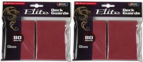 160 BCW Elite Deck Guard Sleeves - Glossy Red