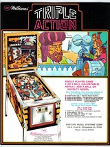 Triple Action Pinball Machine Flyer Original 1975 Retro Game Art 8.5&quot; x 11&quot; - £23.53 GBP