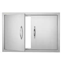 VEVOR BBQ Access Door, 28W x 19H in, 2 Outdoor Kitchen Door,  Flush Mount Door - $53.99