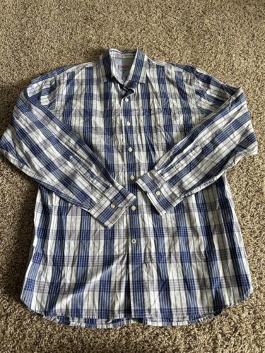 Izod Shirt Mens Size Medium Plaid Long Sleeve Button Down Cotton Casual ... - $9.49