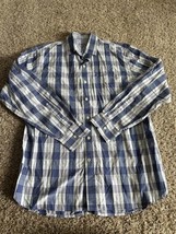 Izod Shirt Mens Size Medium Plaid Long Sleeve Button Down Cotton Casual ... - £7.56 GBP
