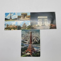 LOT OF 3 -  Paris France  Vintage  Postcards Eiffel Montage - £5.28 GBP