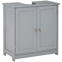 Gray Pedestal Sink Cabinet with Adjustable Shelf - $115.99